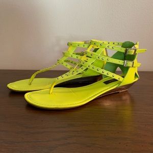Dollhouse Neon Yellow Gladiator Sandals